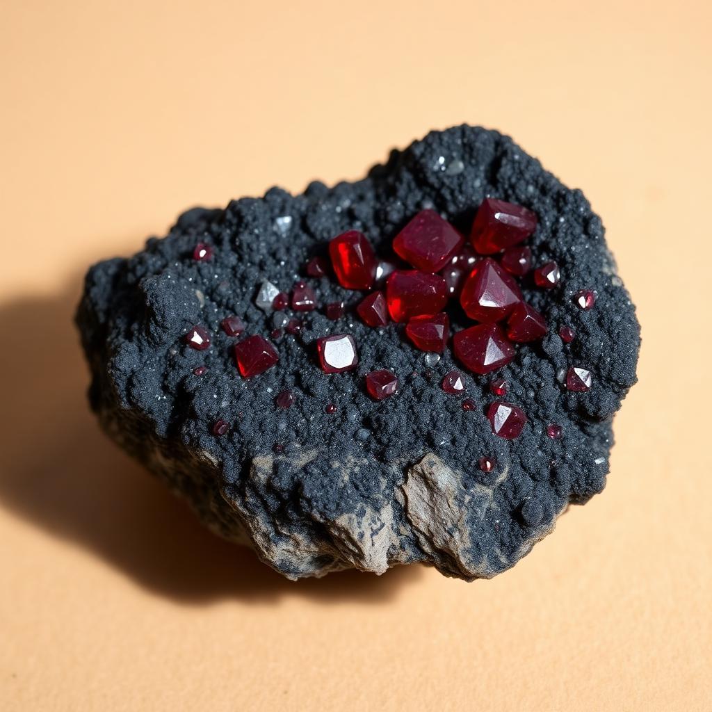 Garnet in Arfvedsonite